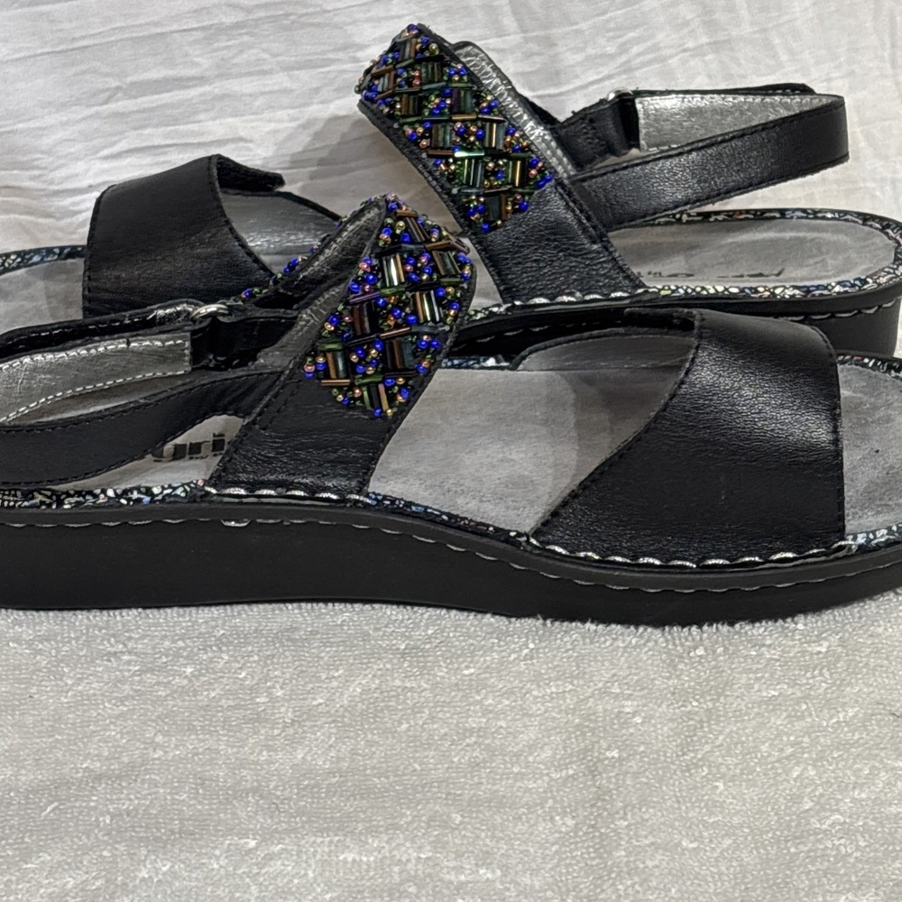 Alegria Women's Verona Fiesta de Nocha Black Beaded Slingback  Sandal Sz US 8 - Picture 7 of 16